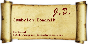 Jambrich Dominik névjegykártya